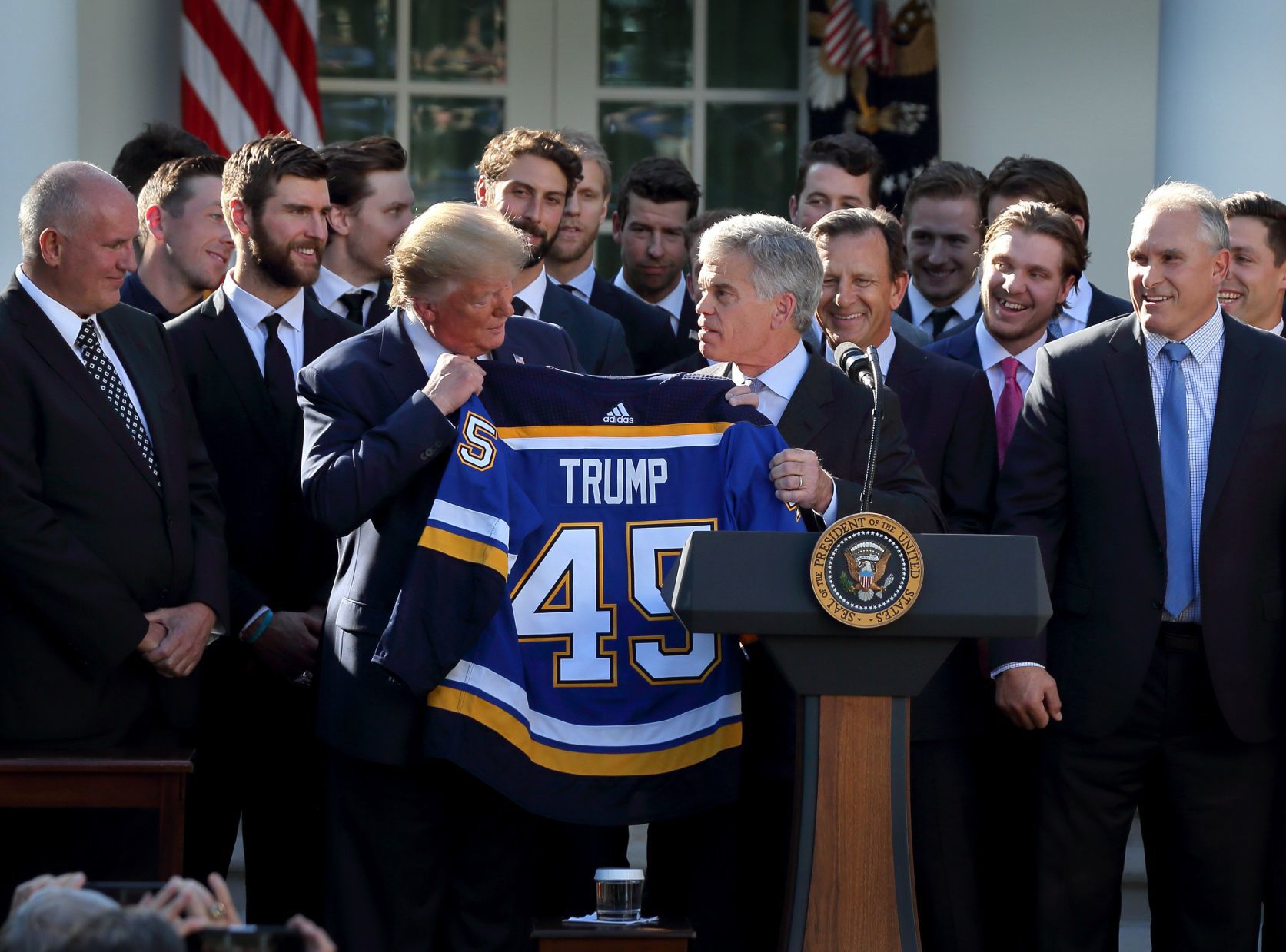 St. Louis Blues visit President Trump at White House with Stanley Cup